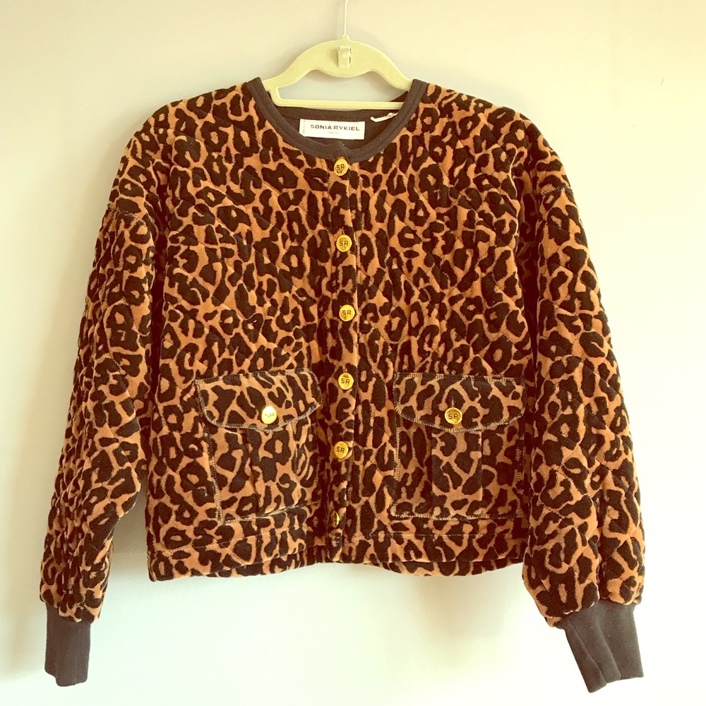 Sonia Rykiel Leopard Cropped Sweater S
